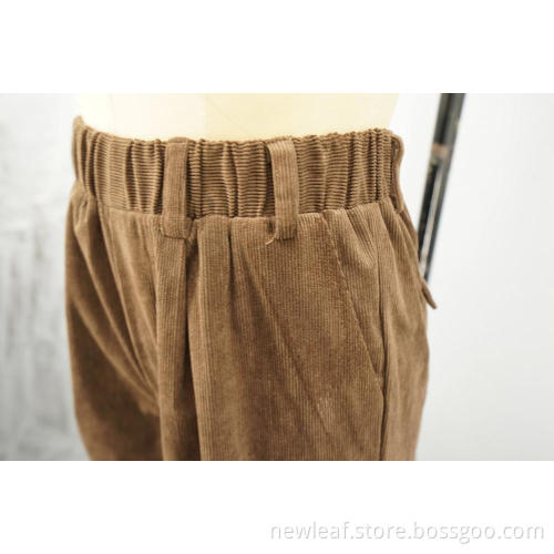 Kvinnors nya Brown Fleece Corduroy 16W raka byxor